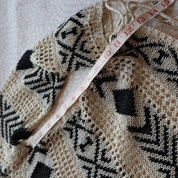 Ruby Rd. Cream, Black, and Gold Metallic Pointelle Knit Sweater - NWT - Picture 12 of 14